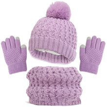 Knitted Hat Scarf and Gloves Set