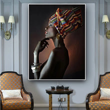 African Woman Frameless Wall Art