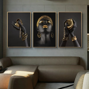 African Woman Frameless Wall Art