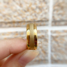 Golden Color 8mm Tungsten Carbide Frosted Band