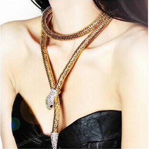 Trendy Elegant Long Snake Chain Necklace