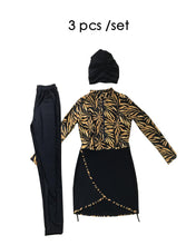 3pcs Modest Muslim Patchwork Long Sleeve Swimsuit