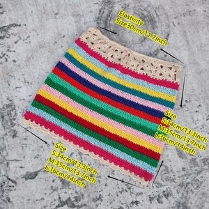 Daisy Chain Tube Top and Skirt Crochet Swimwear