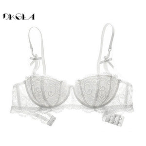 Half Cup Embroidered Thin Cotton Comfortable Bra