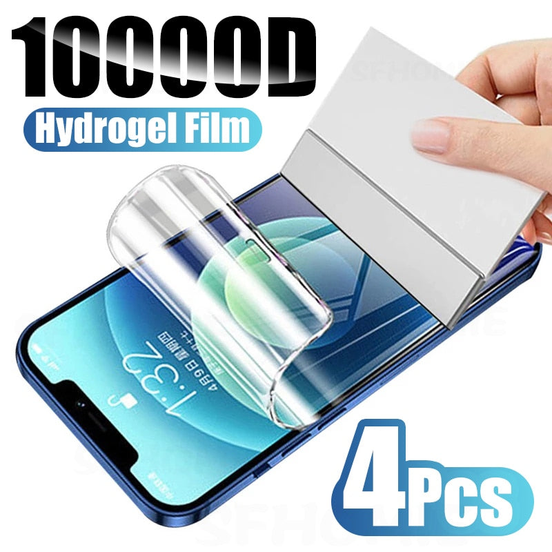 4PCS Full Cover Hydrogel Film iPhone Screen Protector