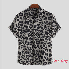 INCERUN Short Sleeve Leopard Print Shirt