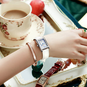 Quartz Waterproof Leather Strap Wrist Watch Bracelet Set