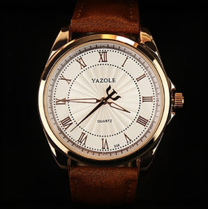 Round Face Roman Numeral Dial Wristwatch