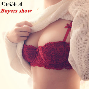 Half Cup Embroidered Thin Cotton Comfortable Bra