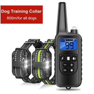 800m Waterproof Rechargeable Remote Control Electric Dog Training Collar