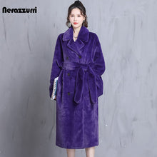 Oversized Purple Warm Fluffy Soft Faux Fur Robe