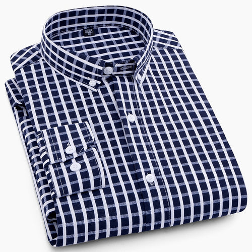 Plaid Long Sleeve Oxford Shirt
