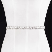 Rhinestone Wedding Dress Belt Silver Crystal