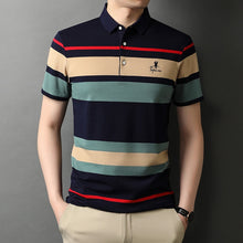 Embroidered Striped Designer Polo Shirt