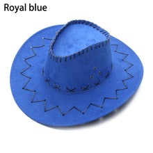 Western Cowboy Wide Brim Faux Leather Hat