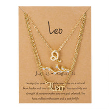 3Pcs/Set Zodiac Sign Pendant 12 Constellation Charm Gold Necklace