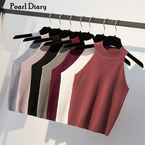 Pearl Diary Sleeveless Slim Fit French Style Top