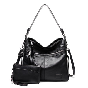Designer Leather Large Messenger Bag with Purse