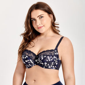 Plus Size Floral Lace Full Cup Bra