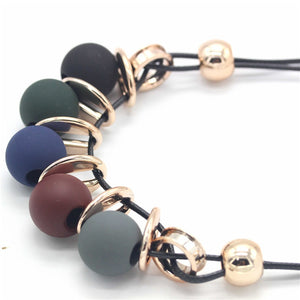 Multicolored Statement Leather Necklaces