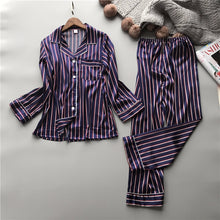 Vertical Striped Rayon Pajama Set