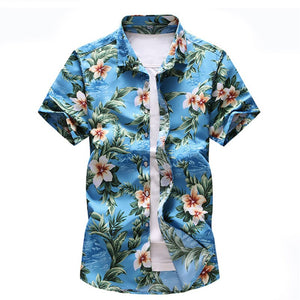 Personality Floral Print Casual Short-sleeve Shirt