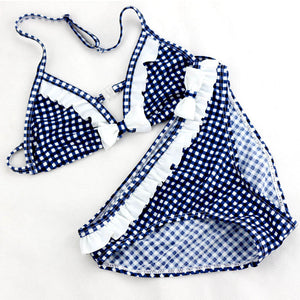 Cute Plaid Split Two-piece Swimsuit