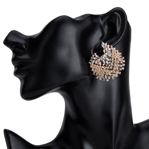 Fashion Crystal Stud Earring With Ring