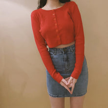 Knitted Button Down Cropped Sweater