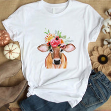 Floral Cow Print Graphic Tee