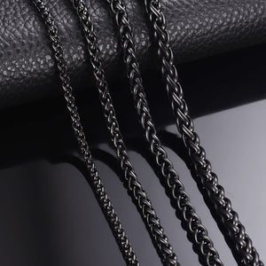 Black Color Keel Link Chain Stainless Steel Necklace