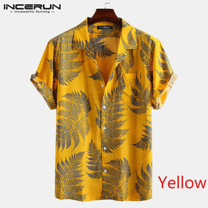 Hawaiian Tropical Floral Print Short Sleeve Shirt