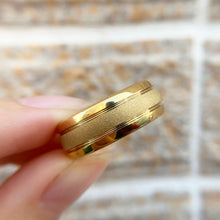 Golden Color 8mm Tungsten Carbide Frosted Band