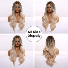 Blonde Platinum Long Wavy Middle Part Natural Heat Resistant Synthetic Wig