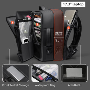 Expandable USB Charging Large Capacity Travel Backpack