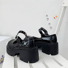 Patent Leather Buckle Strap Mary Jane Platform Shoes