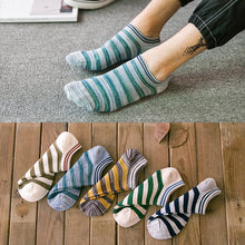 5 Pairs High Quality Business Men&#39;s Sock Spring Summer Casual Breathable Striped Patchwork Ankle Socks Gifts for Men Meias