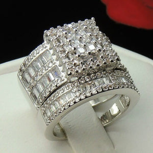Luxury Gorgeous White Zircon Couple Rings