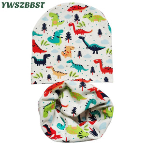 Cartoon Dinosaur Baby Head Scarf Hat Set