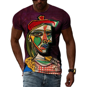 Spanish Impressionist Master Picasso Oil Painting 3D Print T-shirt