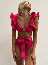 Two-Piece Padded Bra Ruffled Bikini Set