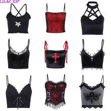 Goth Cross Print Aesthetic Tank Top