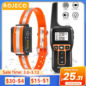 1000m Remote Control Waterproof Rechargeable Electric Dog Training Collar