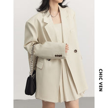 Loose Textured Twill Jacquard Suit Coat