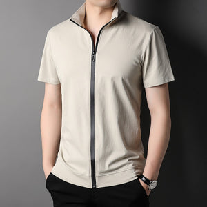Trendy Cool Short Sleeve Zippered Shirt