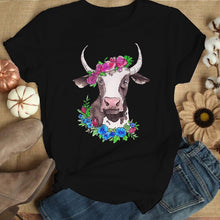 Floral Cow Print Graphic Tee