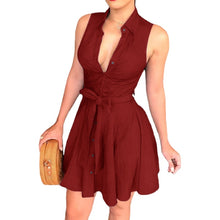 Slim Short Solid Color Sleeveless Dress