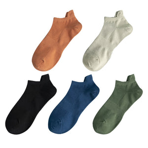 5 Pairs/set Cotton Soft Breathable Solid Colorful Crew Sock