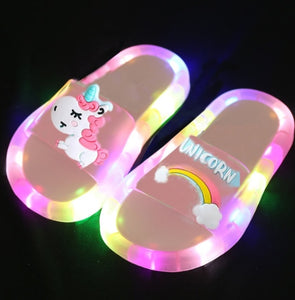 Cartoon Animals Print Lighted Slippers