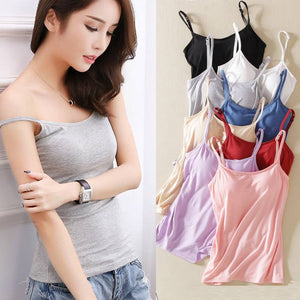 Padded Soft Tank Top With Built In Bra